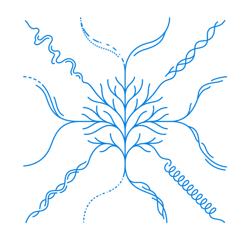 Illustration conceptuelle de plusieurs voies ou motifs convergeant vers une compréhension clinique plus cohérente et intégrative.