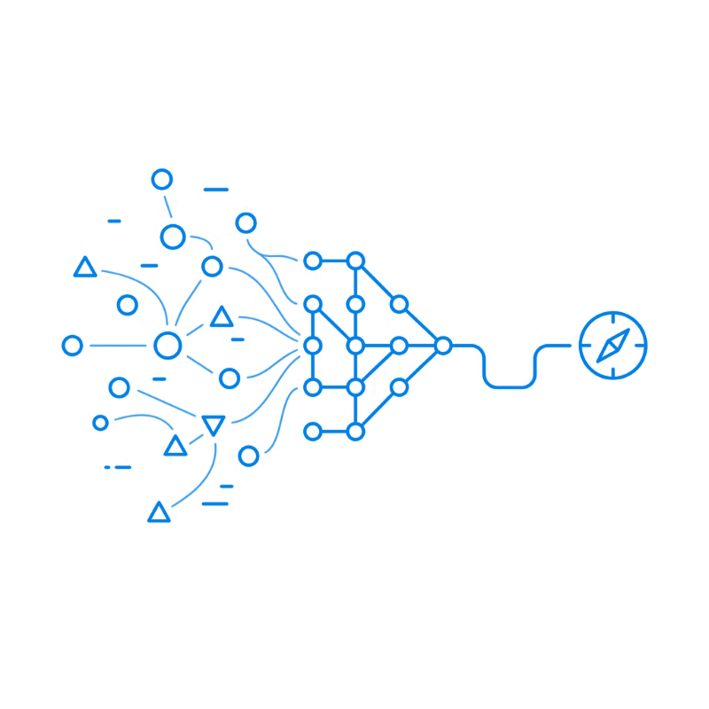 Illustration conceptuelle d’un processus clinique structuré, montrant l’organisation d’informations complexes vers une orientation claire et personnalisée.