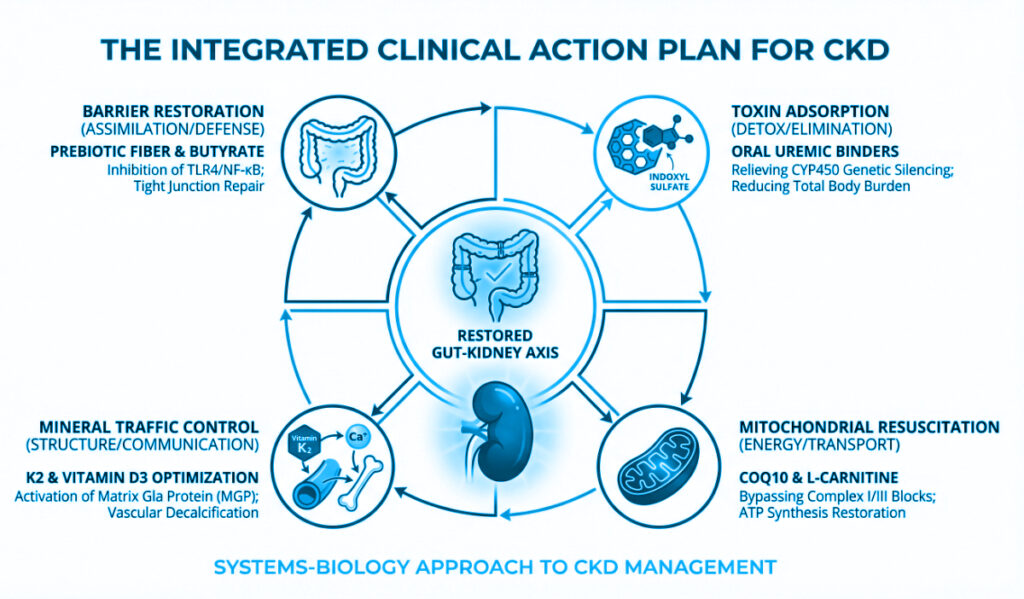 Illustration representing a supportive care plan for chronic kidney disease.