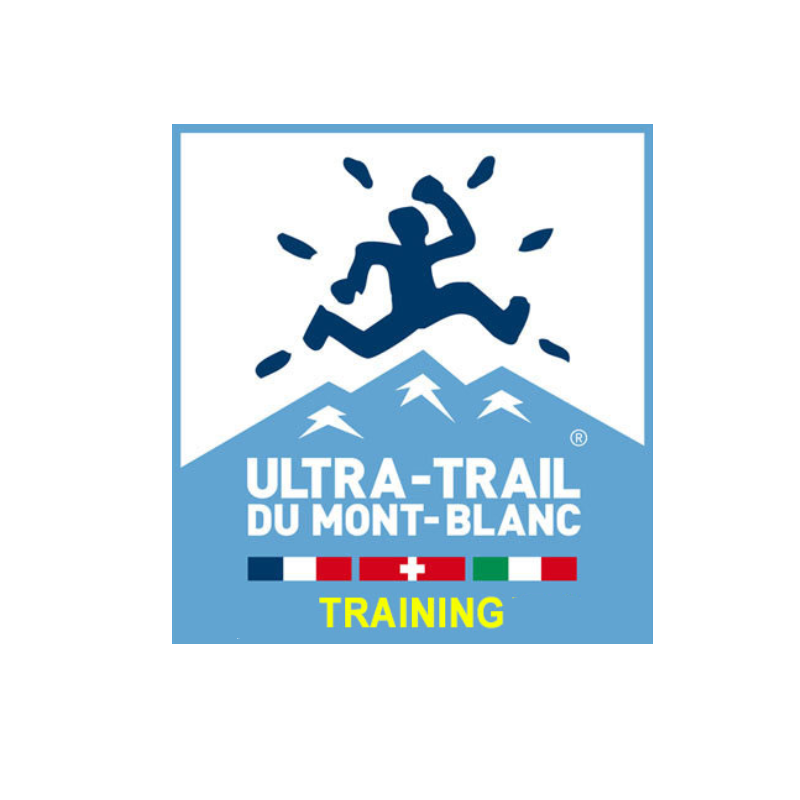 UTMB training banner showing mountain running preparation.