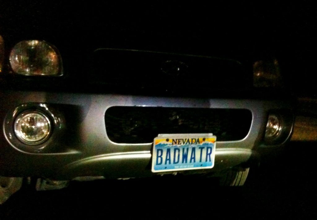 badwater car plate